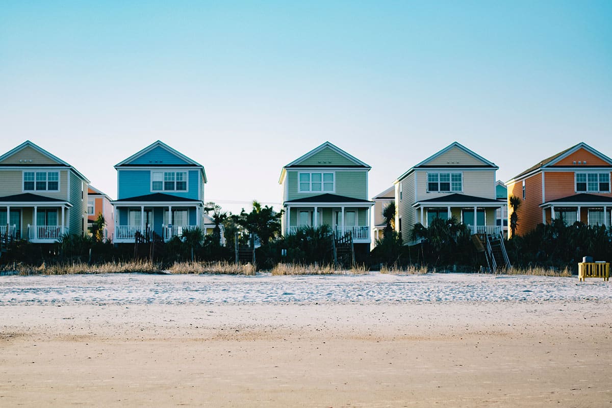 beach homes in a row